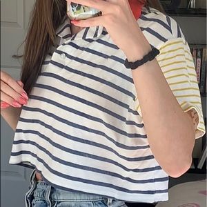Striped tee shirt crop top Wild Fable